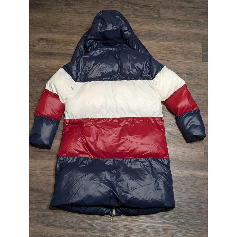 Tommy Hilfiger Puffer Coat Jacket Quilted‎ Hooded Red White Blue XS